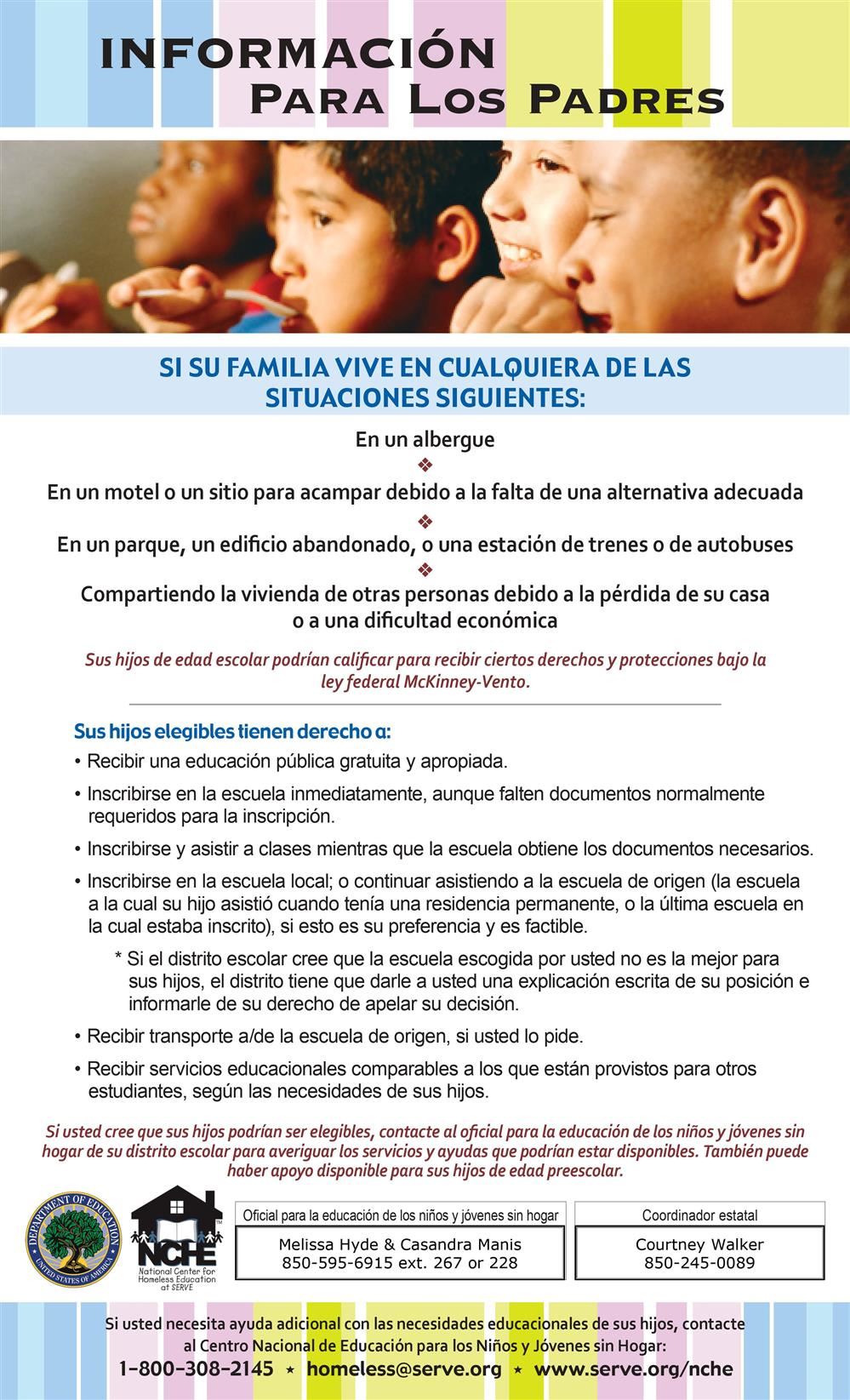 Homeless Student Rights Spanish